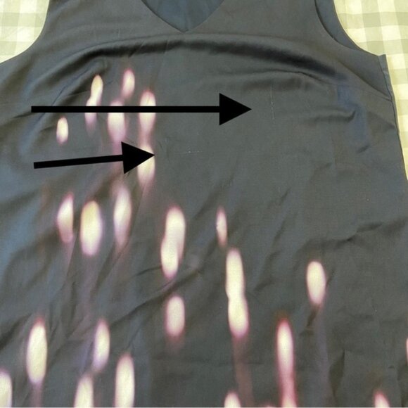 WILLOW THREAD navy blue dress v neck silky summer spring sleeveless M summertime - Picture 12 of 14